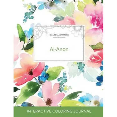Adult Coloring Journal: Al-Anon (Sea Life Illustrations, Pastel Floral)