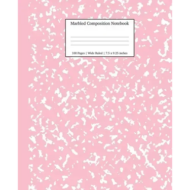 Marbled Composition Notebook: Pink Marble Wide Ruled Paper Subject Book