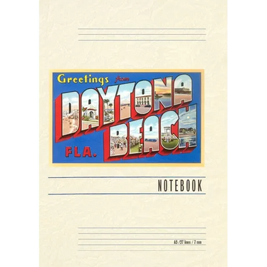 Vintage Lined Notebook Greetings from Daytona Beach, Florida