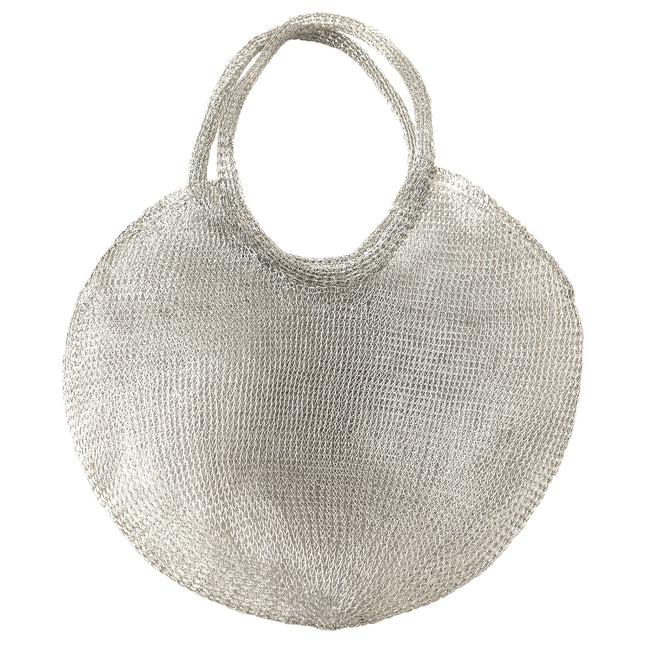 SOL Mesh Wire Tote Bag in Silver by BrunnaCo