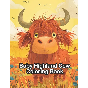 Baby Highland Cow Coloring Book: For Kids, Teens and Adults