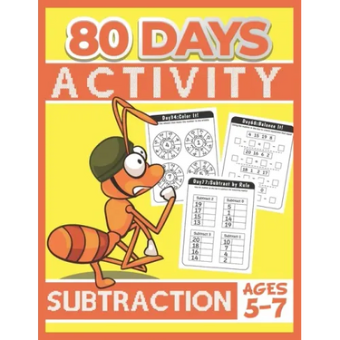 80 Days Activity Subtraction for Kids Ages 5-7: Funny Basic Math Workbook Grade 1, 1st Grade Math, Subtraction Within 20