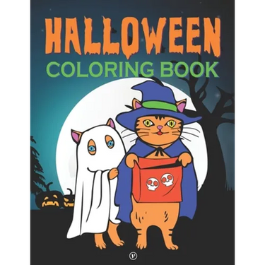 Halloween Coloring Book: A Cute Spooky Fun and Stress-Relieving Non-Candy Halloween Trick or Treat Gift for Children and Adults