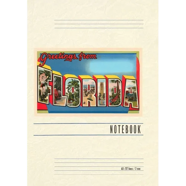 Vintage Lined Notebook Greetings from Florida