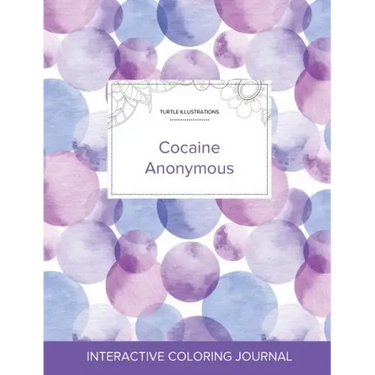 Adult Coloring Journal: Cocaine Anonymous (Turtle Illustrations, Purple Bubbles)