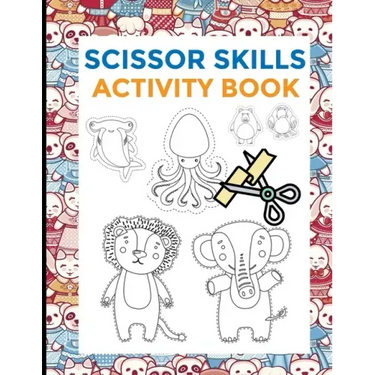 Scissor Skills Activity Book: Preschool Scissors Workbooks - Cutting Skills development for toodlers - preschoolers - 2 in 1 - 74 designs - animals