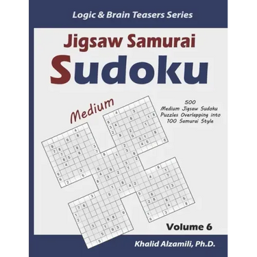 Jigsaw Samurai Sudoku: 500 Medium Jigsaw Sudoku Puzzles Overlapping into 100 Samurai Style