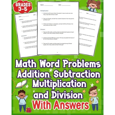 Math Word Problems Addition Subtraction Multiplication and Division With Answers Grades 3-5: Simplify one-step challenges with addition and subtractio
