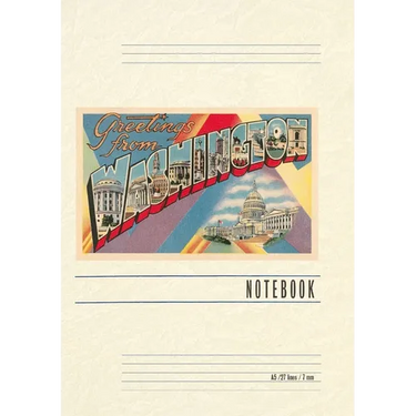 Vintage Lined Notebook Greetings from Washington, DC