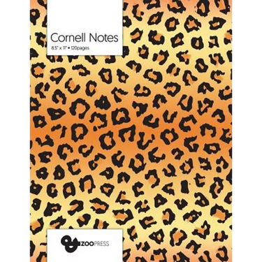 Cornell Notes: Leopard Pattern Cover - Best Note Taking System for Students, Writers, Conferences. Cornell Notes Notebook. Large 8.5