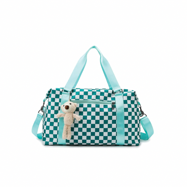 Checkered Overnight Carry On Duffle Gym Bag by Quirky Crate