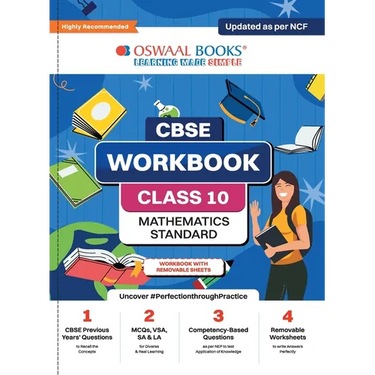 Oswaal CBSE Workbook Mathematics Class 10 Updated as per NCF For better results For 2024 Exam