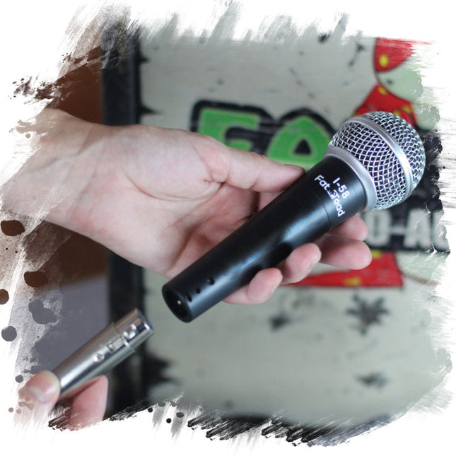 Cardioid Microphones with Clips (4 Pack) by FAT TOAD - Vocal Handheld, Wired Unidirectional Mic - Singing Microphone for Music Stage Performance by GeekStands.com
