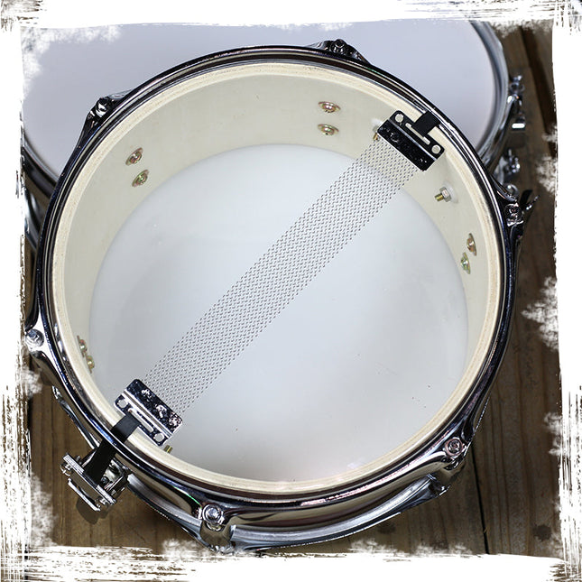 Popcorn Snare Drum by GRIFFIN - Firecracker Acoustic 10" x 6" Poplar Shell with Zebra Wood PVC by GeekStands.com