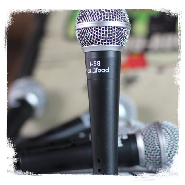 Cardioid Microphones with Clips (4 Pack) by FAT TOAD - Vocal Handheld, Wired Unidirectional Mic - Singing Microphone for Music Stage Performance by GeekStands.com