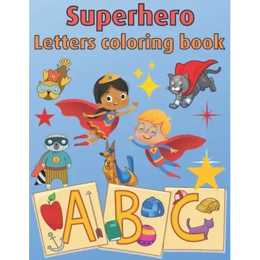 Superhero Letters Coloring Book