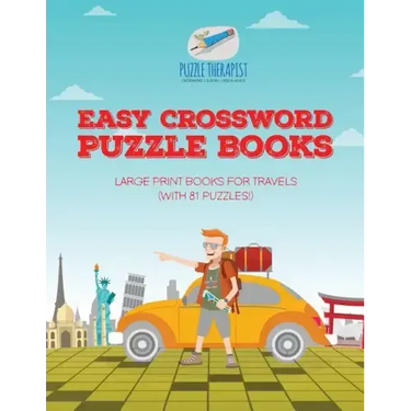 Easy Crossword Puzzle Books Large Print Books for Travels (with 81 puzzles!)