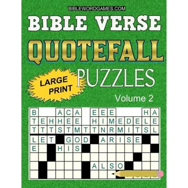Bible Verse Quotefall Puzzles Vol.2: 60 New large print Bible verse drop quote or Fallen Phrase puzzles