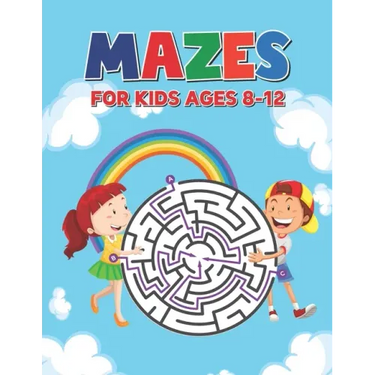 Mazes For Kids Ages 8-12: Maze Puzzle Book for Kids 4-8 6-9 6-10 Years - Mazes Gift Book for Children (Cute Rainbow Background Cover)