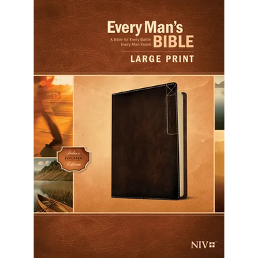 Every Man's Bible Niv, Large Print, Deluxe Explorer Edition (Leatherlike, Rustic Brown)