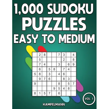 1,000 Sudoku Puzzles Easy to Medium: Big Sudoku Puzzle Book for Adults with Solutions (Vol. 1)