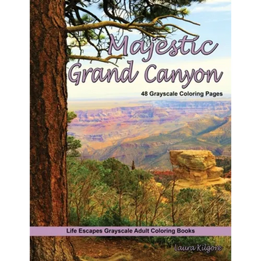 Majestic Grand Canyon Grayscale Adult Coloring Book: 48 grayscale coloring pages of grand canyon, Arizona, desert cactus, rock formations, majestic sc