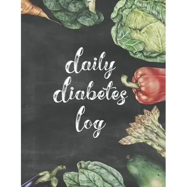 Daily Diabetes Log: Simple Weekly Layout For Tracking Glucose Readings One Year Tracker Vegetable Illustration Cover Design BONUS Coloring Pages