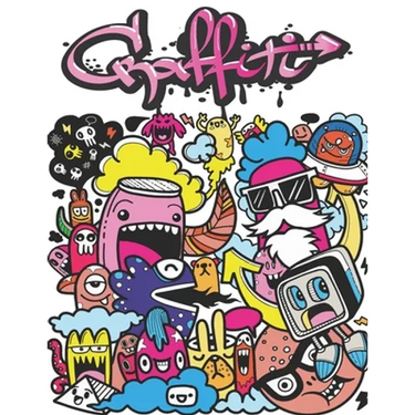 Graffiti: Street Art Coloring Book For Teens Adults, 50 Amazing Graffiti drawing, Calm & Relaxation