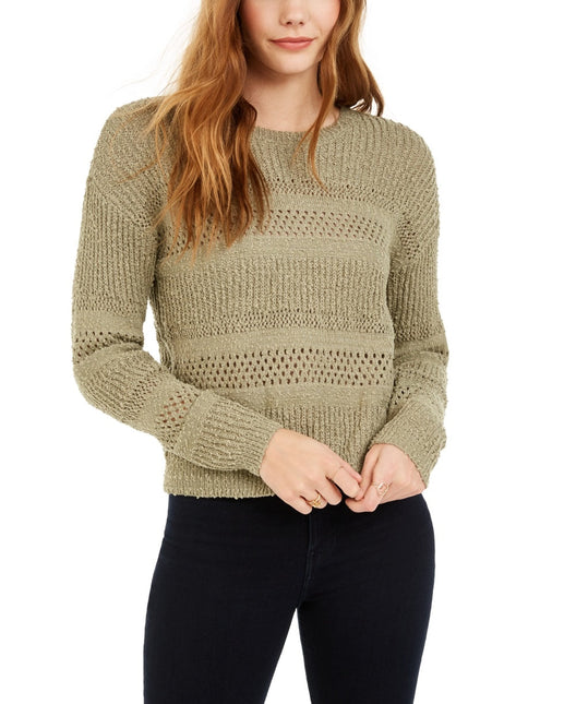 Hooked Up By IOT Junior's Stitched Sweater Green - Size Large by Steals
