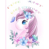 cute girl unicorn: girly drawings style