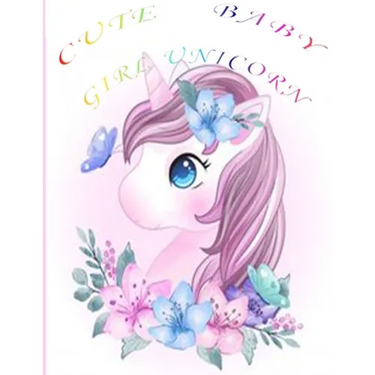 cute girl unicorn: girly drawings style