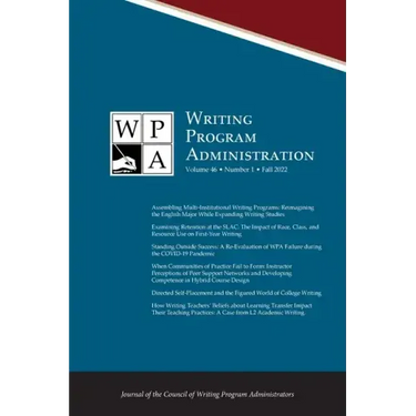 Wpa: Writing Program Administration 46.1 (Fall 2022)