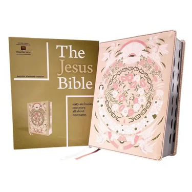 The Jesus Bible Artist Edition, Esv, (with Thumb Tabs to Help Locate the Books of the Bible), Leathersoft, Peach Floral, Thumb Indexed