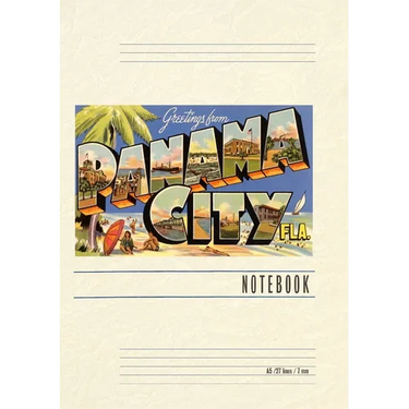 Vintage Lined Notebook Greetings from Panama City, Florida