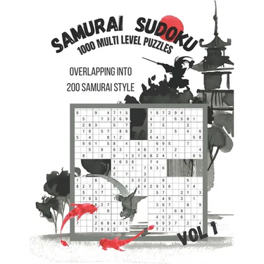 Samurai Sudoku: 1000 Puzzle Book For Adults Overlapping Into 200 Multi Level Samurai Puzzles-Vol 1
