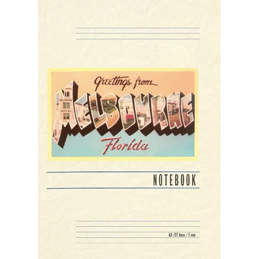 Vintage Lined Notebook Greetings from Melbourne, Florida