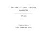 Frederick County, Virginia, Marriages, 1771-1825