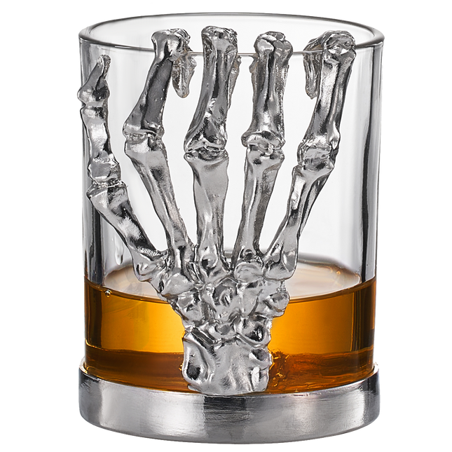Skeleton Whiskey Glass Tumbler | Single | 10oz Halloween Skeleton Glasses 4.3" H, Goth Gifts, Skeleton Gifts, Skeleton Decor, Spooky Wine Gift Set, Perfect for Halloween Themed Parties by The Wine Savant