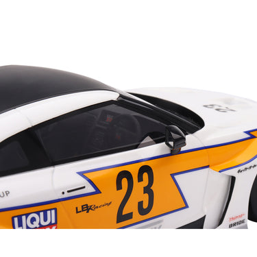 Nissan LB-Silhouette WORKS GT 35GT-RR Ver.1 RHD (Right Hand Drive) #23 White with Yellow Stripes "LB Racing" 1/18 Model Car by Top Speed