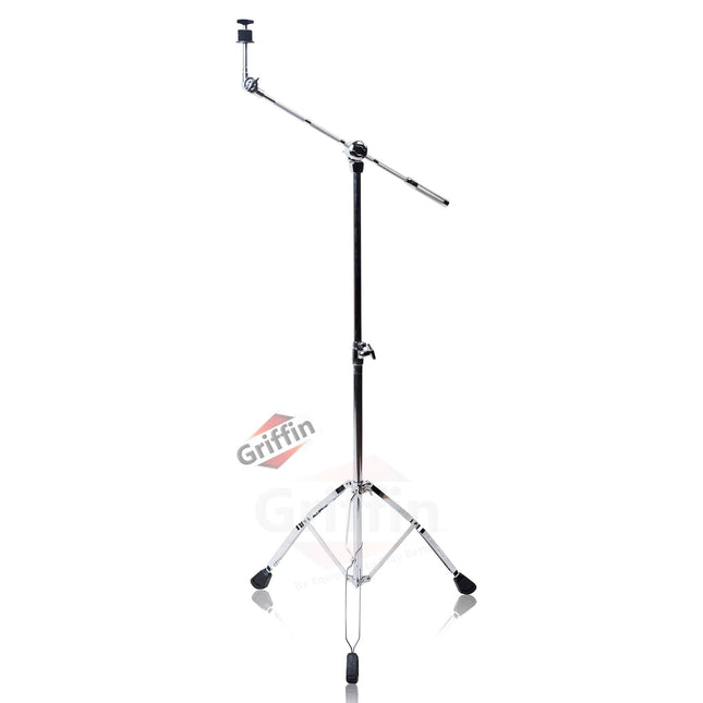 GRIFFIN Cymbal Boom Stand - Double Braced Drum Percussion Gear Hardware Set - Adjustable Height by GeekStands.com