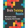 Brain Training Puzzles: Puzzle Activity Book for Adults, 180+ Large Print Assorted Puzzle Book - Word search, Sudoku, Cryptograms, Word Scramb