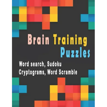 Brain Training Puzzles: Puzzle Activity Book for Adults, 180+ Large Print Assorted Puzzle Book - Word search, Sudoku, Cryptograms, Word Scramb
