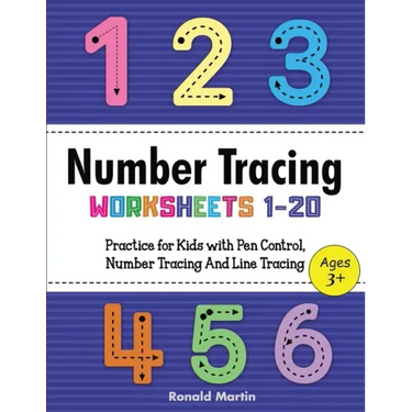 Number Tracing Worksheets 1-20: practice for Kids with Pen Control, Number Tracing And Line Tracing (activities educational)