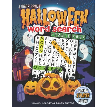 Halloween Word Search Puzzle Book: Large Print Halloween Word Search Puzzle Book for Kids & Adults from Easy to Hard Levels. With Solutions and Bonus