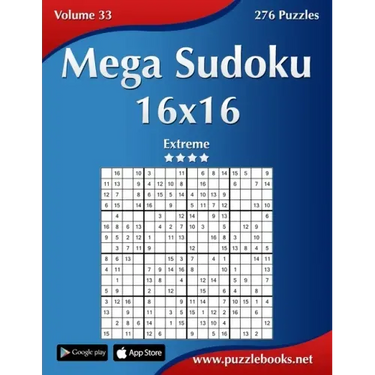 Mega Sudoku 16x16 - Extreme - Volume 33 - 276 Puzzles