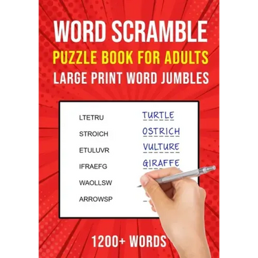 Word Scramble Puzzle Books for Adults: Large Print Word Jumbles 1200+ Words