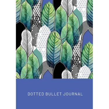 Geometric Leaves - Dotted Bullet Journal: Medium A5 - 5.83X8.27