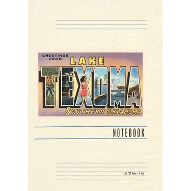 Vintage Lined Notebook Greetings from Lake Texoma