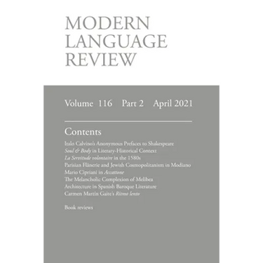 Modern Language Review (116: 2) April 2021