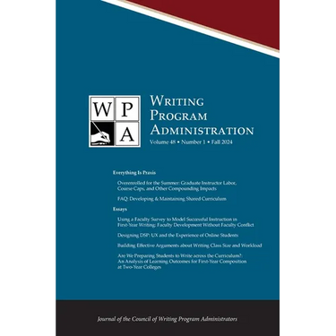 Wpa: Writing Program Administration 48.1 (Fall 2024)